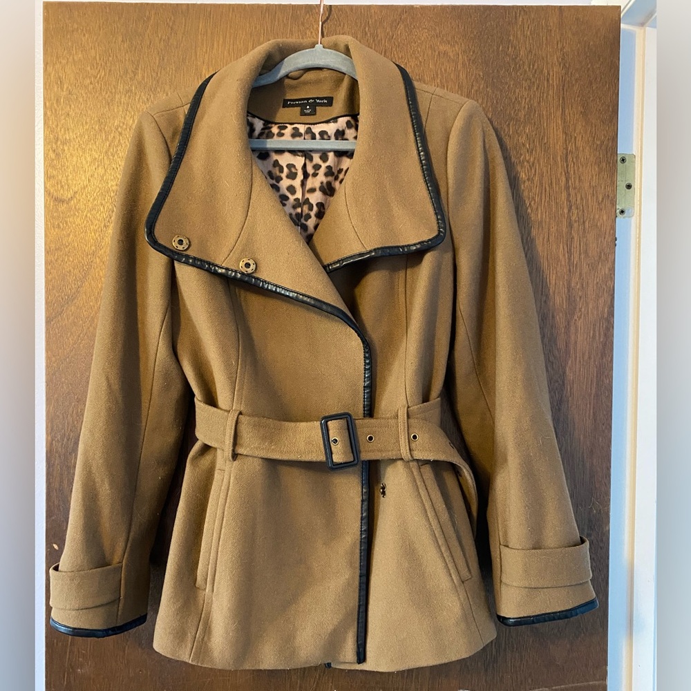 Preston&York Tan Wool Jacket with Belt size Small